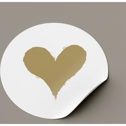 Sluitsticker - Sluitzegel - Wit met Gouden hart | Moederdag | Trouwkaart - Geboortekaart - Envelop | Goud | Hartjes - Hart | Envelop stickers | Cadeau - Gift - Cadeauzakje - Traktatie | Chique inpakken | Huwelijk - Babyshower - Kraamfeest - Kerst